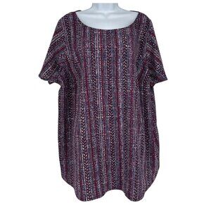 Lane Bryant Multicolor Striped Short Flutter Sleeve Blouse Women's Size 22